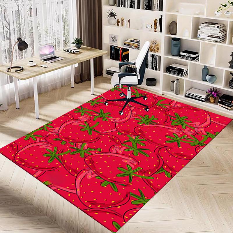 1 stuk extra groot antislip vloerkleed met aardbeienpatroon, geschikt voor kantoor, huis, studio, grote ruimte, binnenkleed, opvallend statementstuk