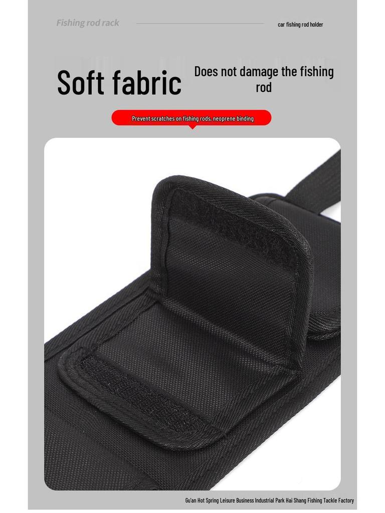 Car Rear Seat Fishing Rod Rack: Adjustable Magic Tape Straps for Storage and Fixing
