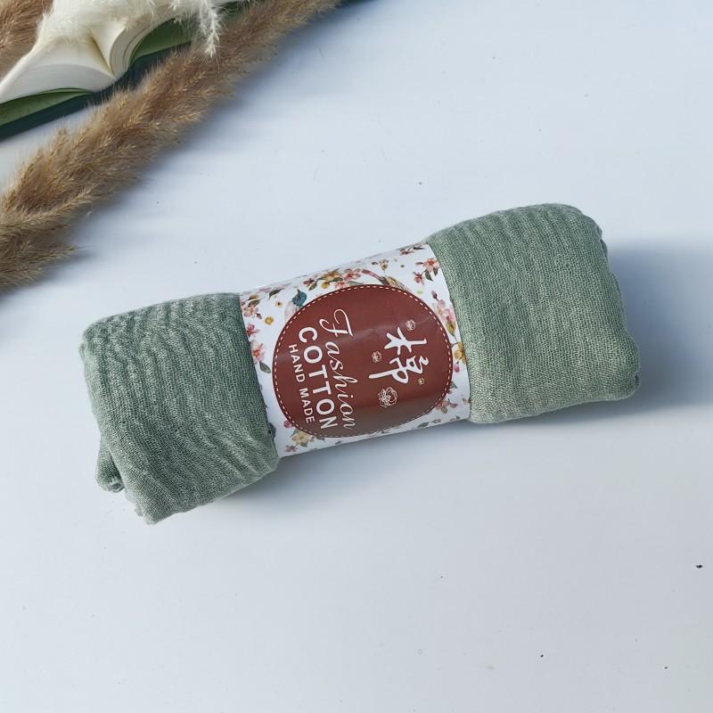 62-122 Colors Crinkle Cotton Underscarf Pleated Pompom Plain Hijab With Tassels Islamic Turban Warp