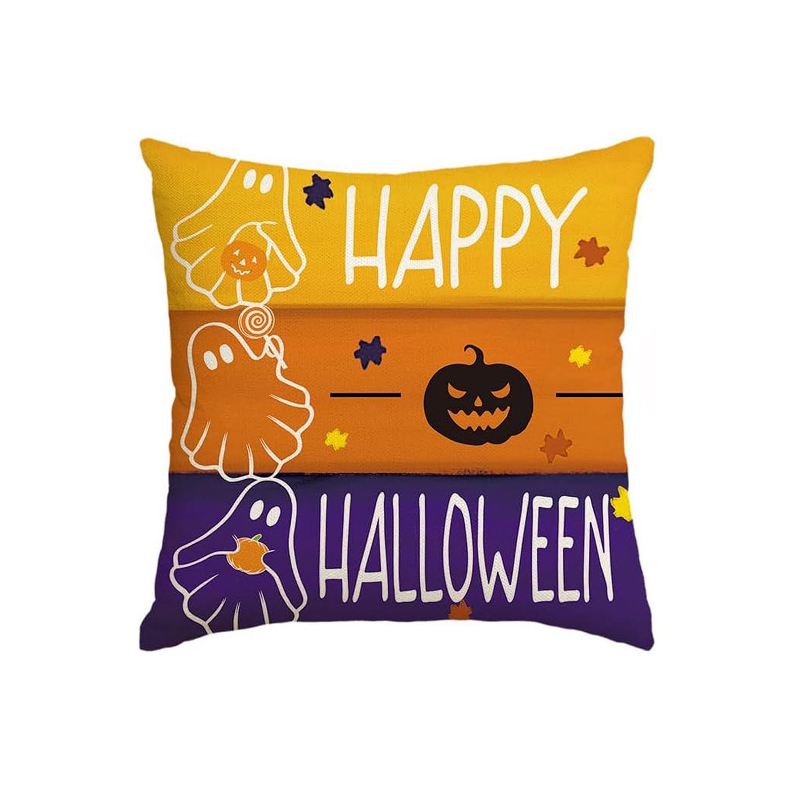 

Декоративная льняная наволочка на подушку на Хэллоуин с односторонним принтом (Вставка для подушки не входит в комплект) One Size