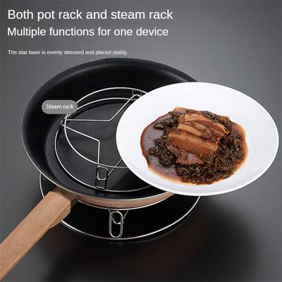 Soporte para ollas de acero inoxidable Multifunción Fácil de limpiar Estante de almacenamiento de utensilios de cocina de acero inoxidable Rejilla para ollas duradera Almohadilla para ollas