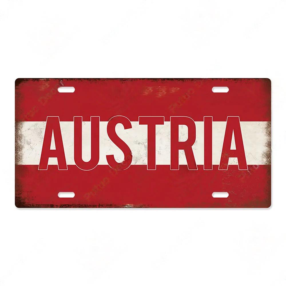 FJ Country National Flag Metal TinSigns Decor License Plate Plaque Metal Vintage Home Wall Decoration for Bar Pub Man Cave