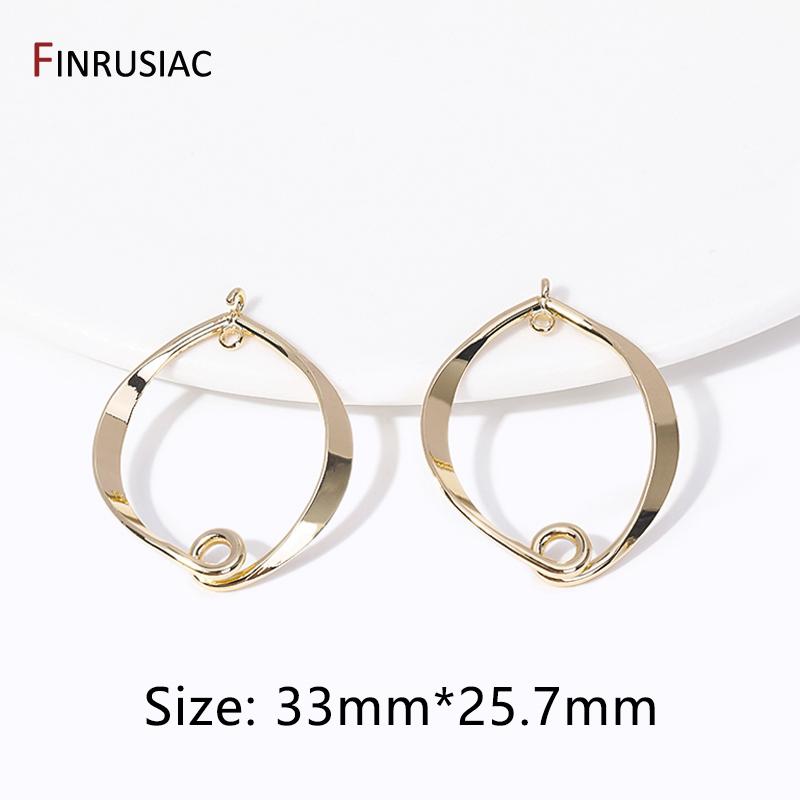

14k Gold Plated Brass Drop Pendants Charms Connectors For Earrings Making DIY Earring Dangles Jewelry Making Accessories 1 pair