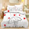 3D Valentine's Day Duvet Cover 2/3 Pieces Romantic Love Bedding Set AU/DE/EU Full Size Luxury Duvet Cover Polyester Soft Couple Cover