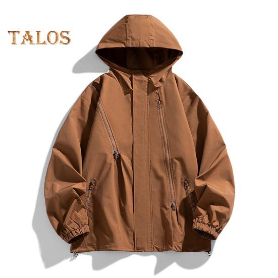 

Мужская куртка осень-зима с капюшоном ветровка куртка софтшелл повседневное пальто для походов на открытом воздухе для велоспорта бега путешествий M кофейный