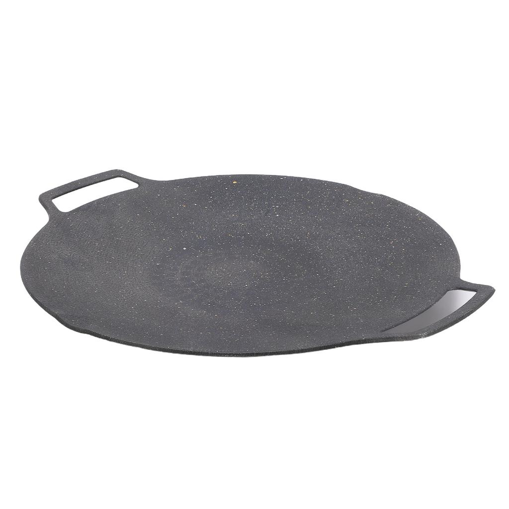 Round BBQ Grill Pan Anti Stick Coating Induction Cooker Griddle Plate for Outdoor Camping Picnic Party
