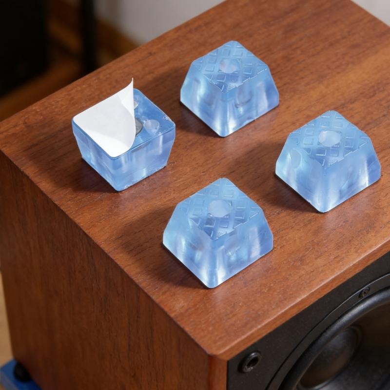 4 Piece Square Anti Slip Rubber Feet Pad For Speakers And Furniture With Enhances Grip And Shock Absorption
