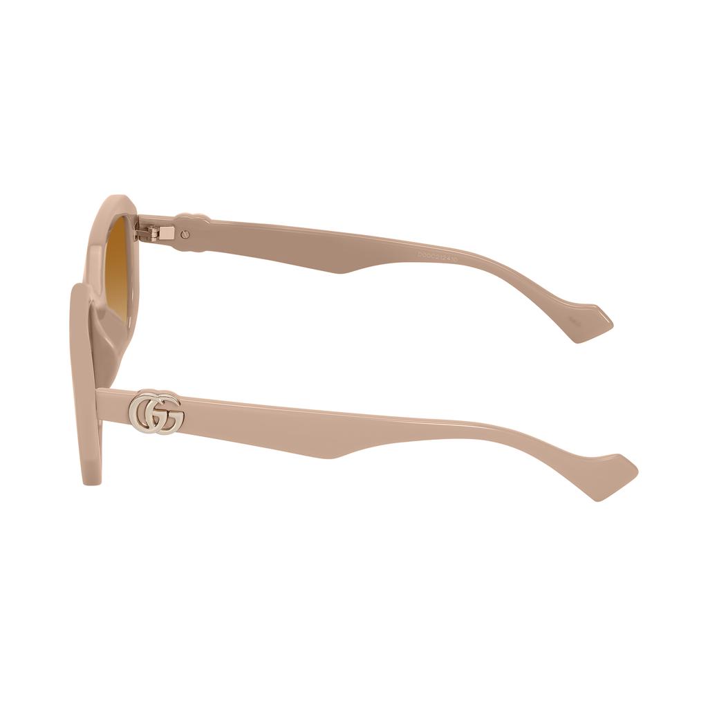 Gucci Gucci Logo Temples Acetate Irregular Sunglasses Women's Brown