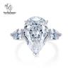 Mujing Jewelry Bague de luxe en argent S925 en forme de larme avec diamant à haute teneur en carbone 11*17