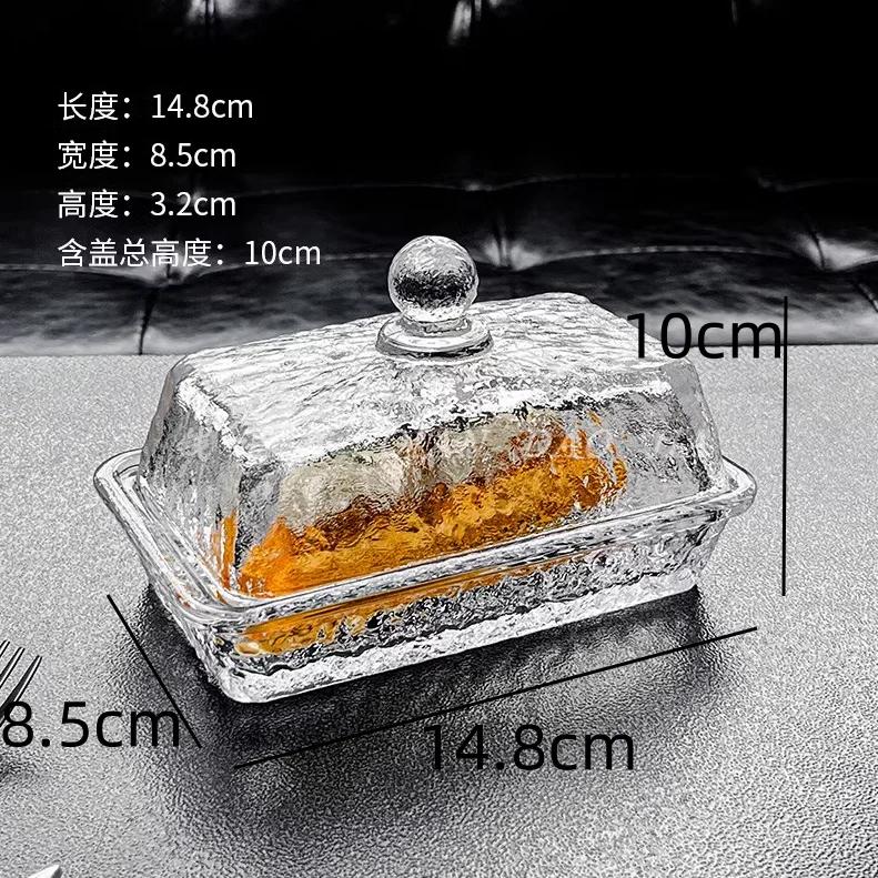Transparent Glass Plate Dessert Plates Dining Plate Butter Dish Display Tray Dim Sum Dish Cake Plates Fruit Dish Salad Bowl
