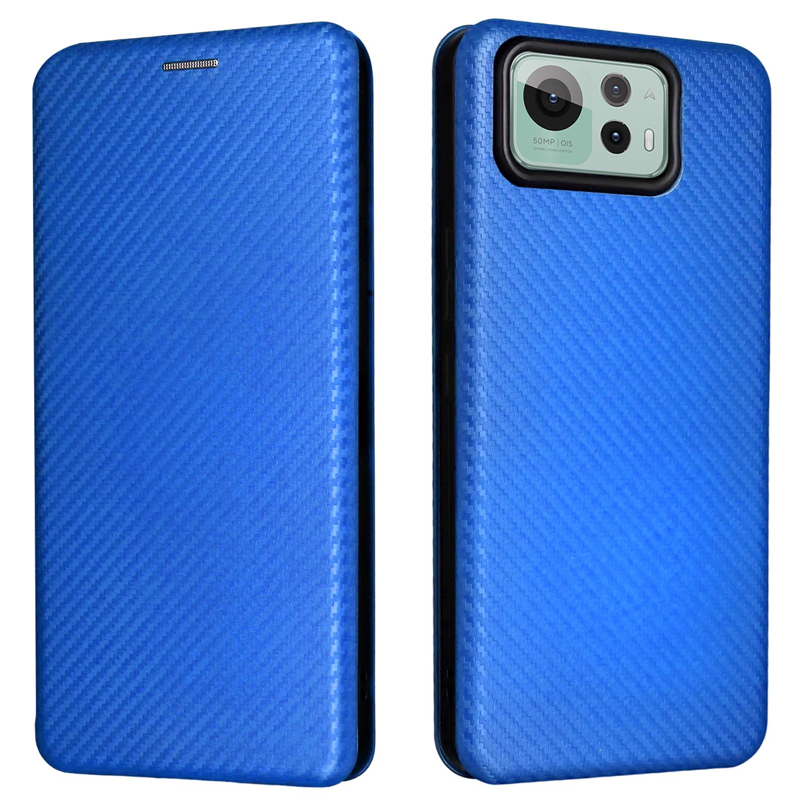 

Для Asus Zenfone 12 Ultra 5G Чохол Текстура вуглецевого волокна Ударостійкий Чохол для телефону з PU шкіри Blue