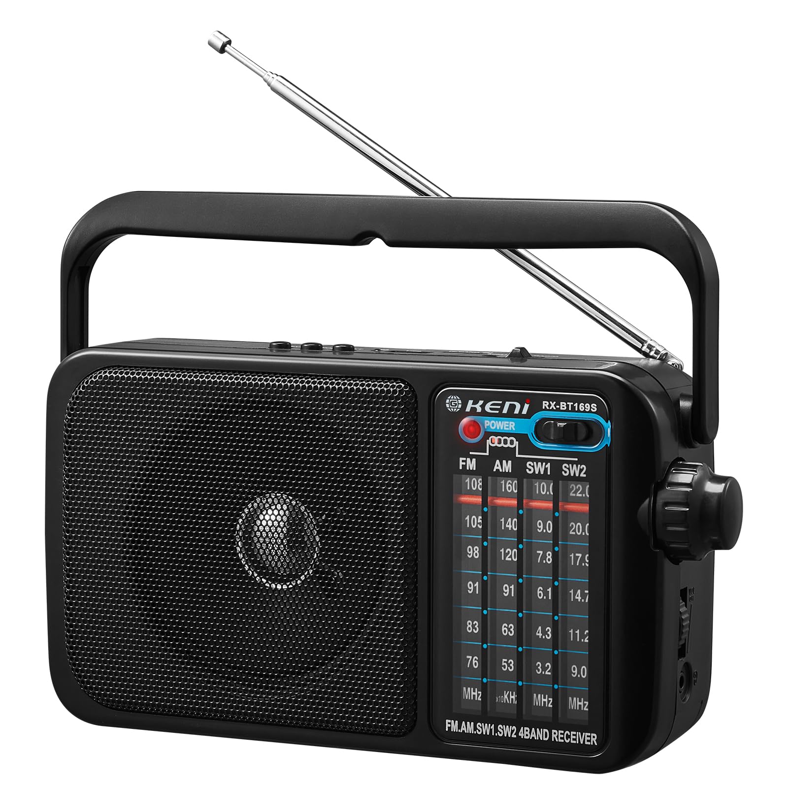 

G-KENI Portable Tabletop Radio FMAMSW1SW2 Compatible USBSDTF Card Playback Dual-Use Earphone Jack High Sensitivity for Educational and Portable