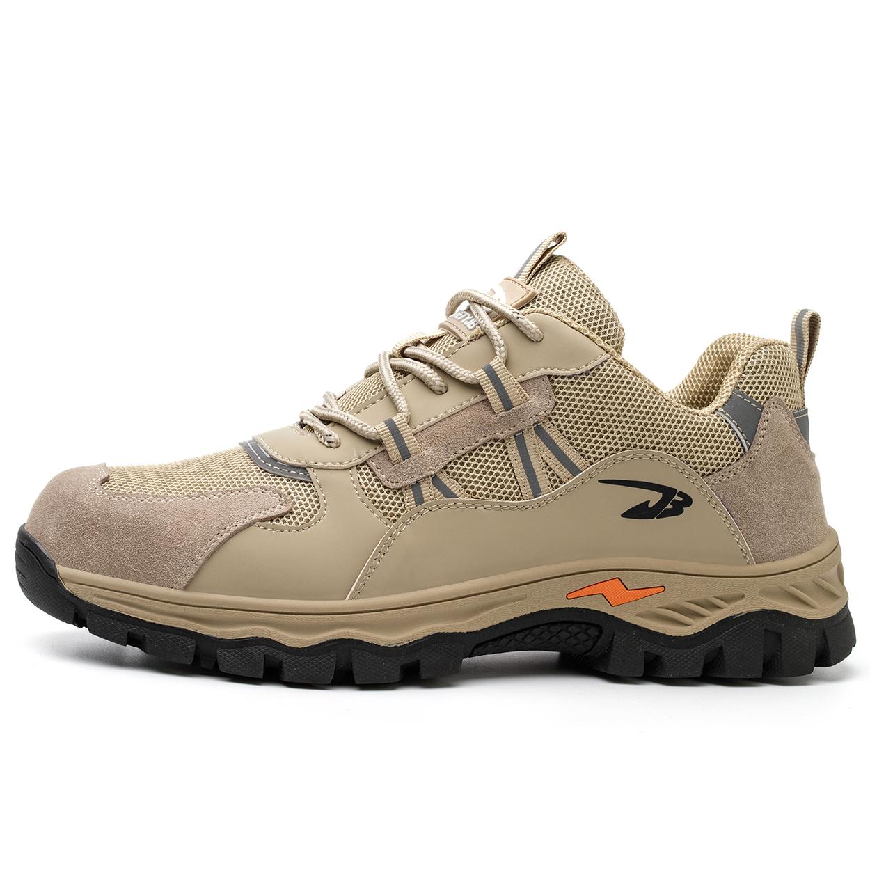 

JB677 Самые продаваемые повседневные кожаные рабочие туфли Легкие Удобные Дышащие На шнуровке Защитные туфли со стальным подноском 38 хаки