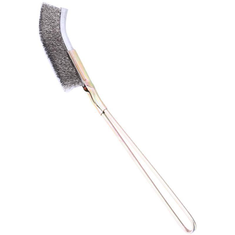 Industrial Stainless Steel & Copper Wire Brush with Handle for Grill Polishing and Rust Removal