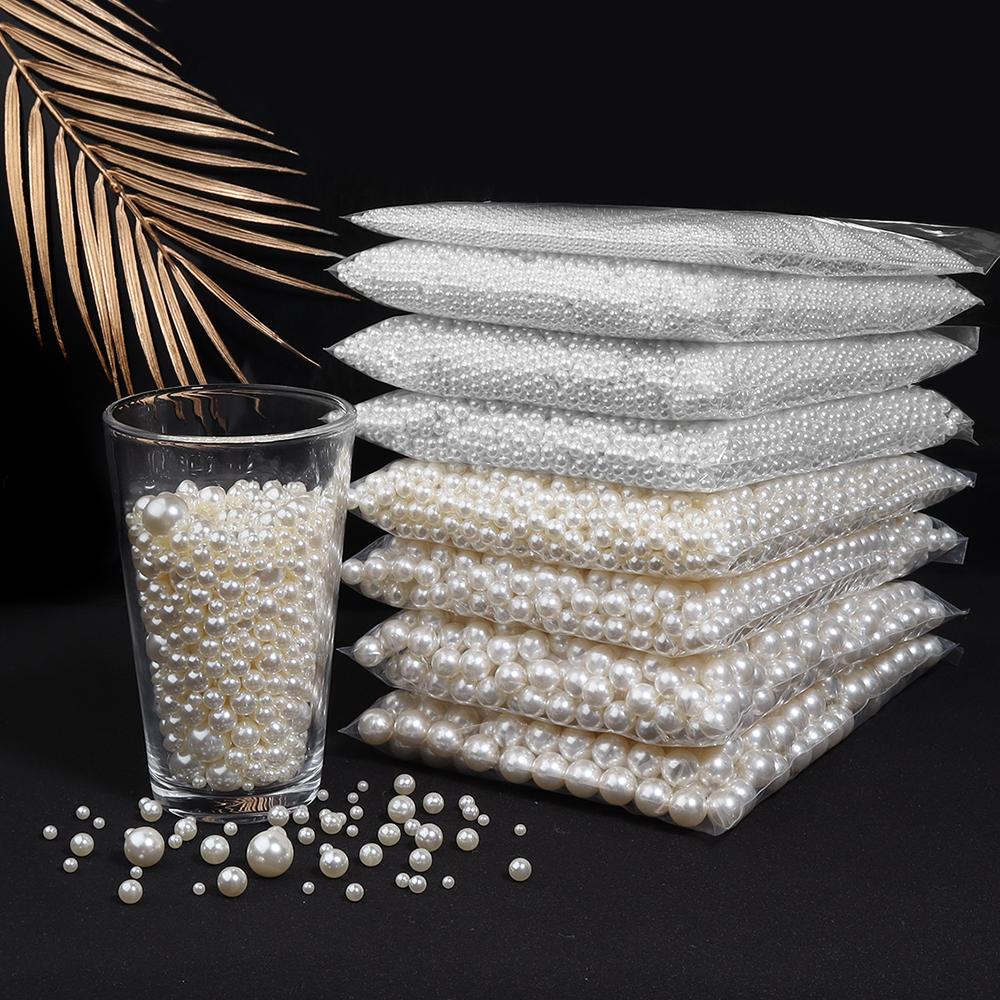 10-1000pcs/lot 1-20mm ABS Imitation Pearl Acrylic Beads No Hole Round Beads For DIY Bracelet Phone Chains Jewelry Accessories