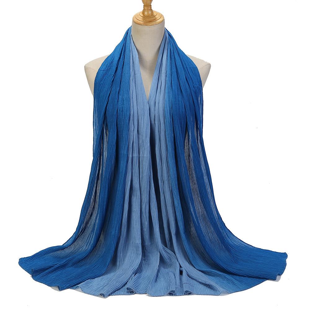 

Цветной мятый шарф, женский платок, шелковый шарф с постепенным изменением цвета 70*180CM