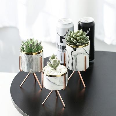 1pc Gold Plated Iron Fleshy Flower Pot, Used for Flowers, Cactus, Meat Pot