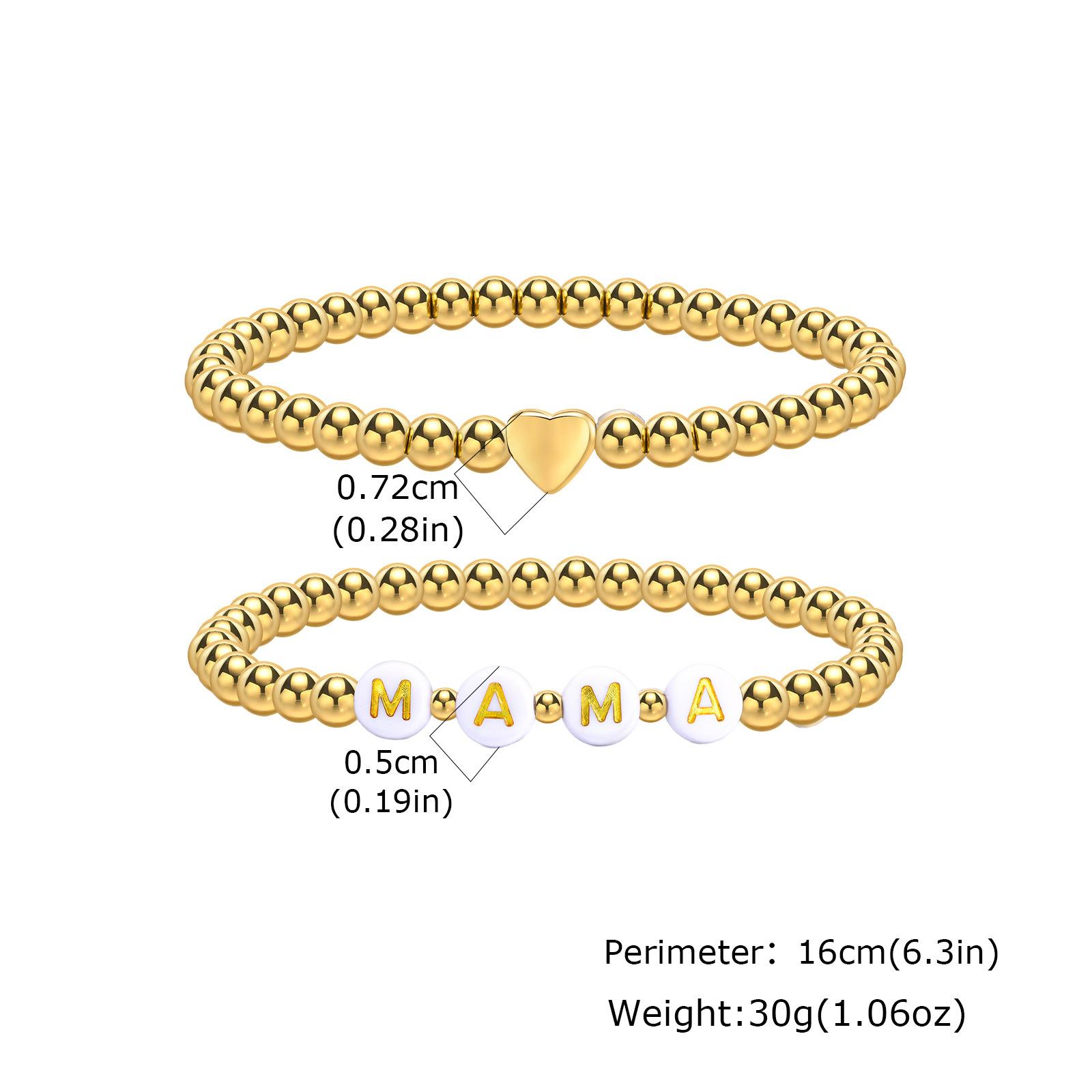 

Fashion Mama Mother S Day Gift Bracelet Letter Love Gold Beads Double Stacked Bracelet Br-1691 золотой
