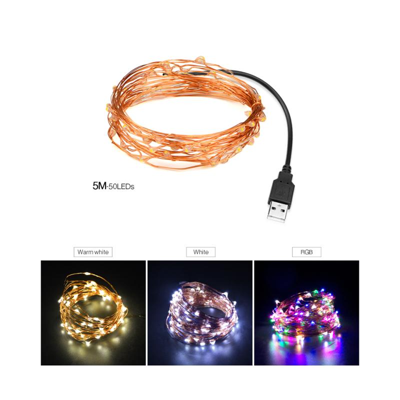 LED String Light USB Copper Wire Flexible Lamp Christmas Decoration
