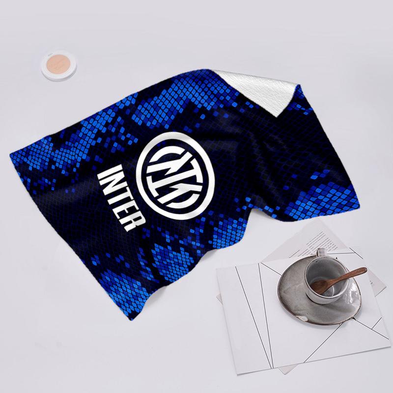 proof beach towel with FC Inter Milan logo pattern - soft,absorbent,quick-drying,machine washable - perfect for swimming,camping,bathing