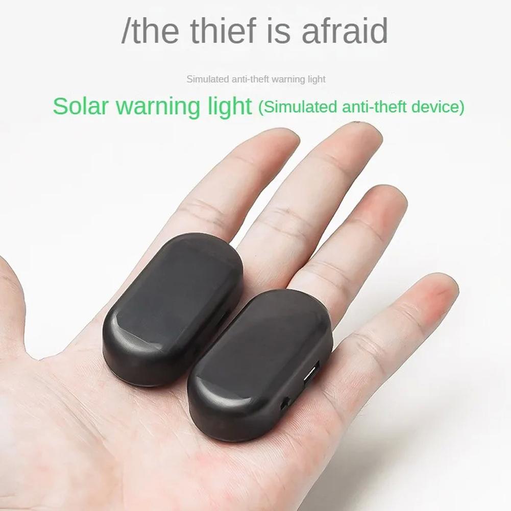 Solar Powered Car Fake Security Light Super Bright Red/Blue Simulated Dummy Alarm Light Wireless Anti-Theft Caution Signal Lamp