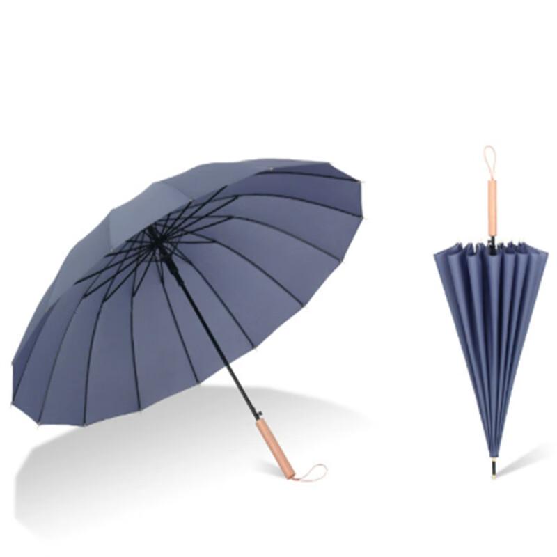 Wooden Handle 16-Rib Dual-Use Umbrella (10-Pack)