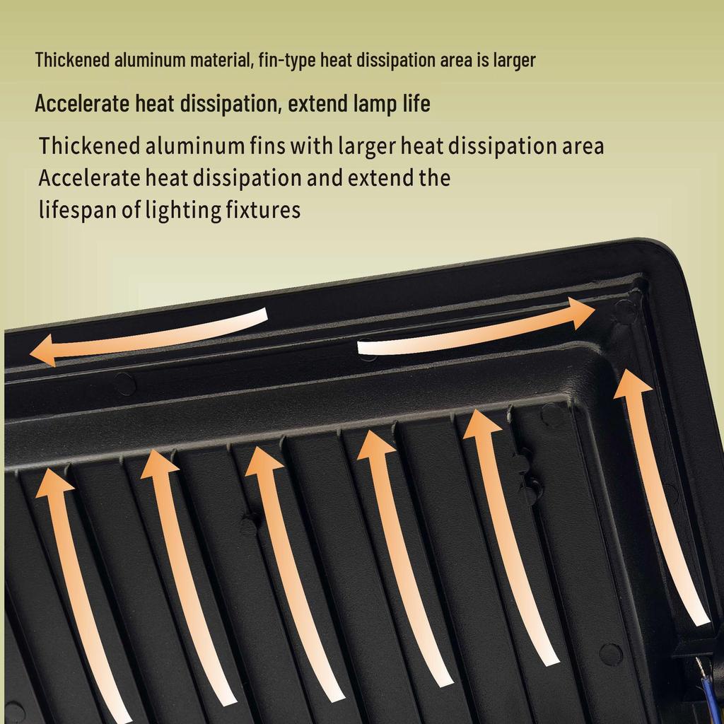 Outdoor Waterproof Floodlight: 50W, 100W, 200W - Thick, Full Wattage, Super Bright 'Little Apple' Design