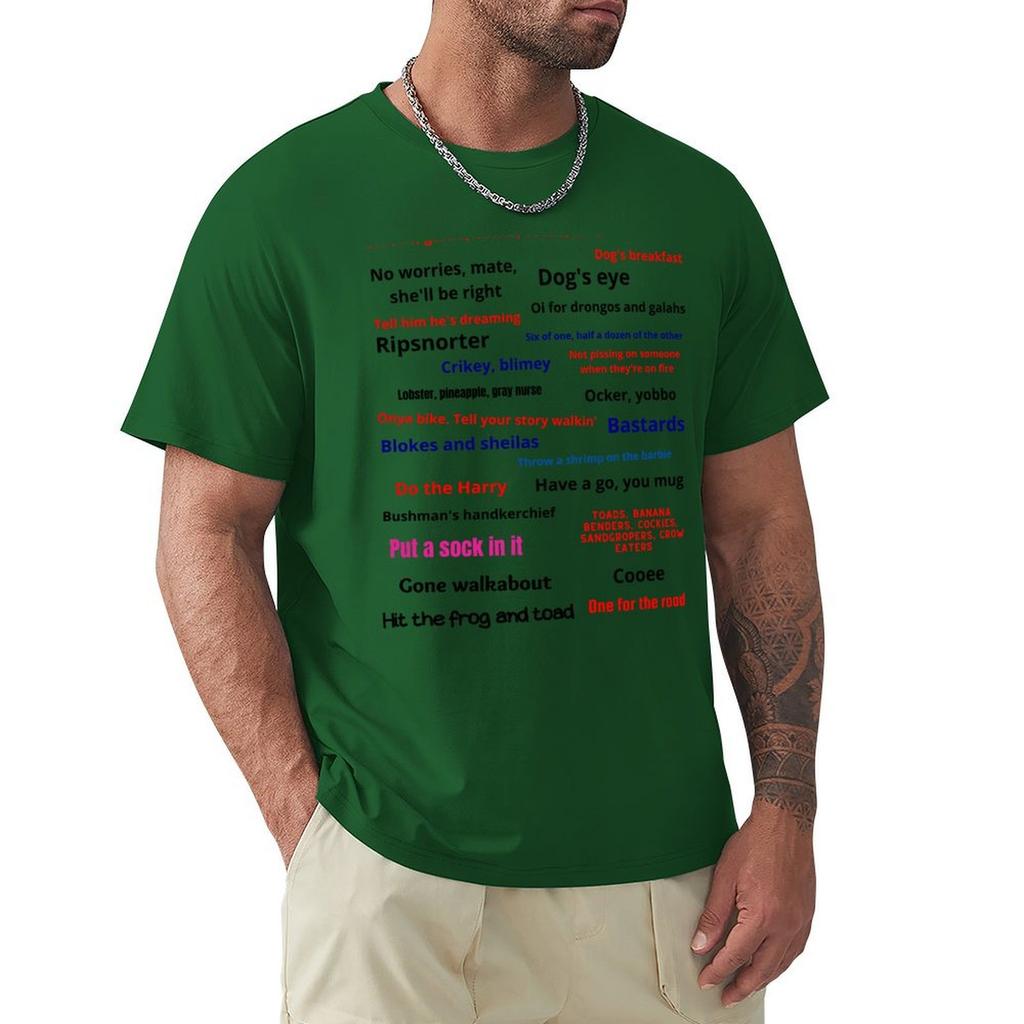 21 Phrases To Help You Talk Like an Aussie T-Shirt Anime Tshirt Vintage Clothes Mens Workout Shirts
