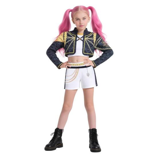 Kids Halloween Demon Hunters Performance Costume Cosplay Outfits for Dance Stage Role Play Soft Comfortable Vibrant Stage Wear for Christmas Birthday