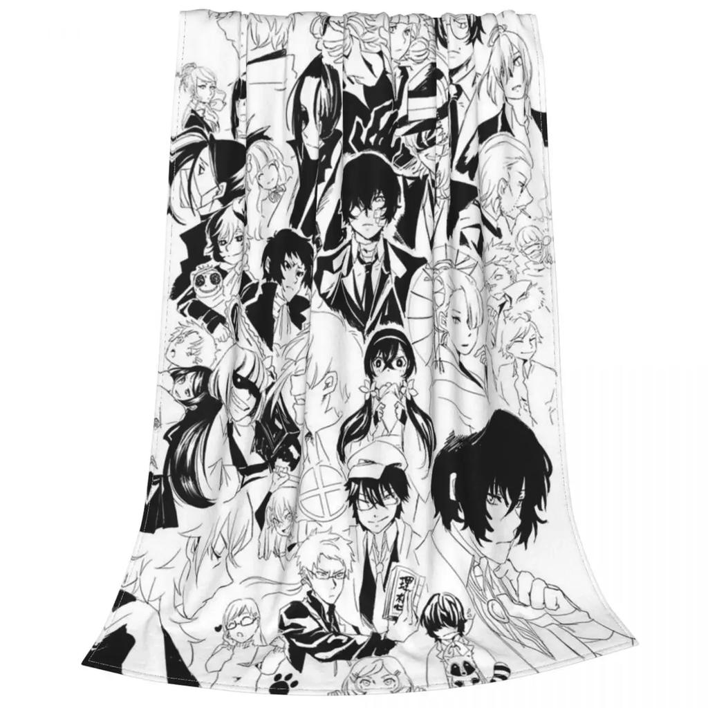 Bungou Stray Dogs Anime Manga Deken Velvet Dazai Osamu Lichtgewicht Worpdekens voor Vliegtuigreizen Slaapkamer Quilt