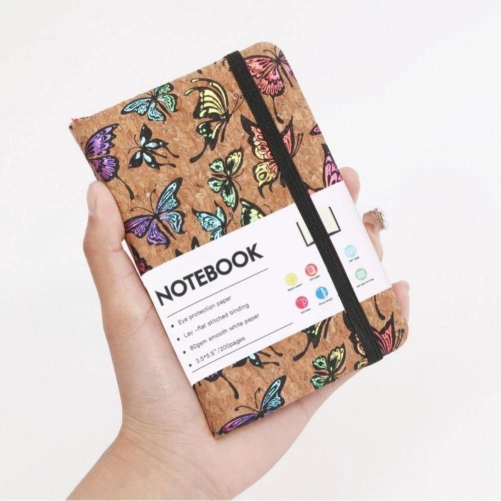 PU Leather A6 Notebook Printed Pattern Writing Book Portable Diary Book  Gift