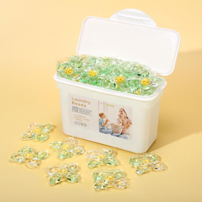 3-in-1 Laundry Capsules: Long-Lasting Fragrance, Highly Concentrated Detergent, Powerful Stain Removal, Three-Chamber Beads.