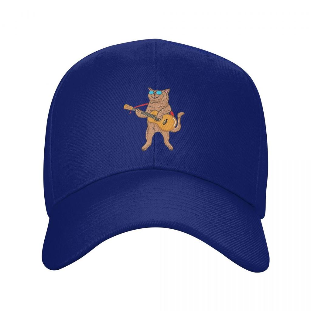 Rock Cat Playing Guitar Cartoon Guitar Cat Baseball Caps Snapback Men Women Hats Adjustable Cap Hip Hop Baseball Hat Casquette