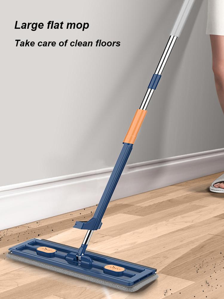 2/4/6Pcs Microfiber Pads Floor Mop Set with Extendable Handle Tile Floor Mop Lazy Flat Mop for Tile/Marble/Laminate/Wooden Floor