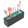 Makeup Brush Holder Display Silicone Cosmetic Lipstick Holder Box Makeup Storage Box(Lake Blue Black )