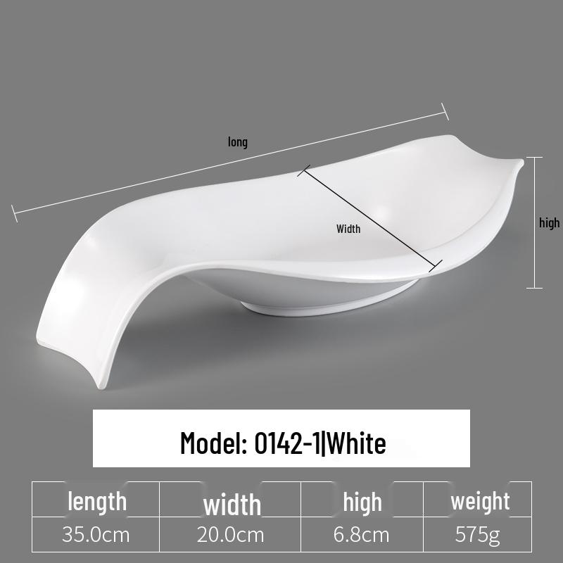 Irregular Shaped White Melamine Plates for Hotel & Restaurant - Porcelain Imitation Cold Dish Saucers