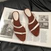 Wedge heel cover toe small cool slippers shoes new summer wear niche thin strap Roman sandals