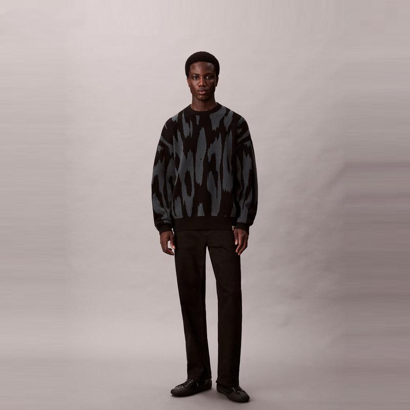 Calvin Klein American Trendy Art Style Loose Knit Sweater Men Sweater 4RD310G