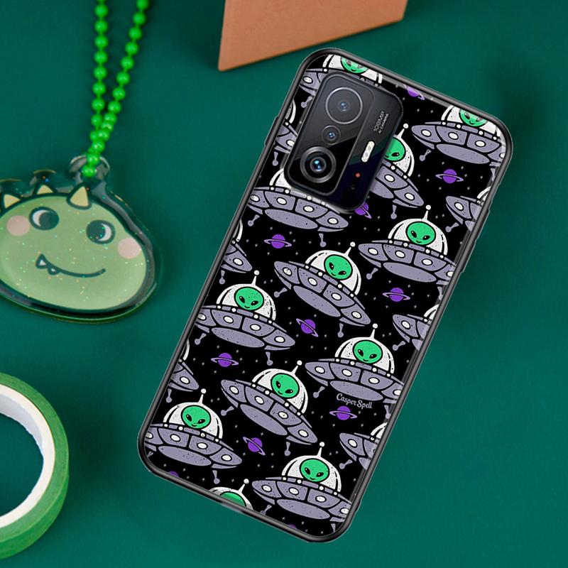 Aesthetics Cute Cartoon Alien Case For POCO F5 X5 X3 Pro X4 F4 GT F3 M5s C40 Cover For Xiaomi 13 12 Lite 11T 12T Pro 12X