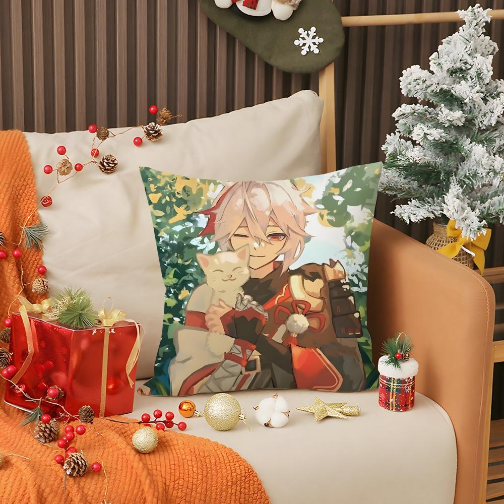 Game Genshin Impact Kaedehara Kazuha Pillow Case Double Sided Comfort Pillow Cover Fit Car Sofa Bedroom & Other Scenes