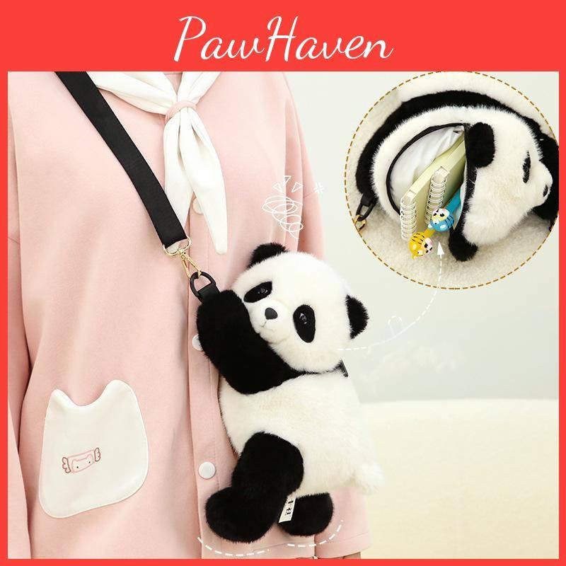 Bag Crooked Head Raccoon Panda Cute Plush Dolls Toy Children Gifts Birthday