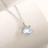 Flash Diamond Planet Collarbone Chain Student Temperament Colorful Moonstone Cat Pendant Necklace Exquisite Gift