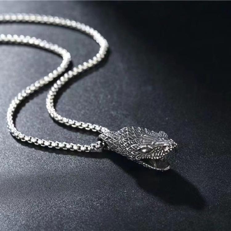 Metall Stahl Halskette für Männer mit einzigartigem Anhänger, Punk Style Kettenhalskette Verstellbarer Modeschmuck für Freund