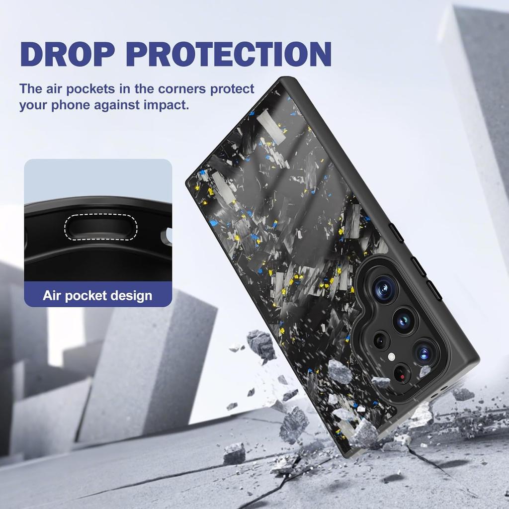 Real Carbon Fiber Magnetic Case for Samsung Galaxy S26 S25 Ultra Plus S26+ Cover Forged Kevlar Aramid Fiber Anti-fall Phone Back