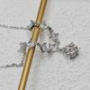 925 Silver Mozzarella Diamond Necklace, Seven-Star Shining Women'S Square High-End Pendant, Collarbone Chain.