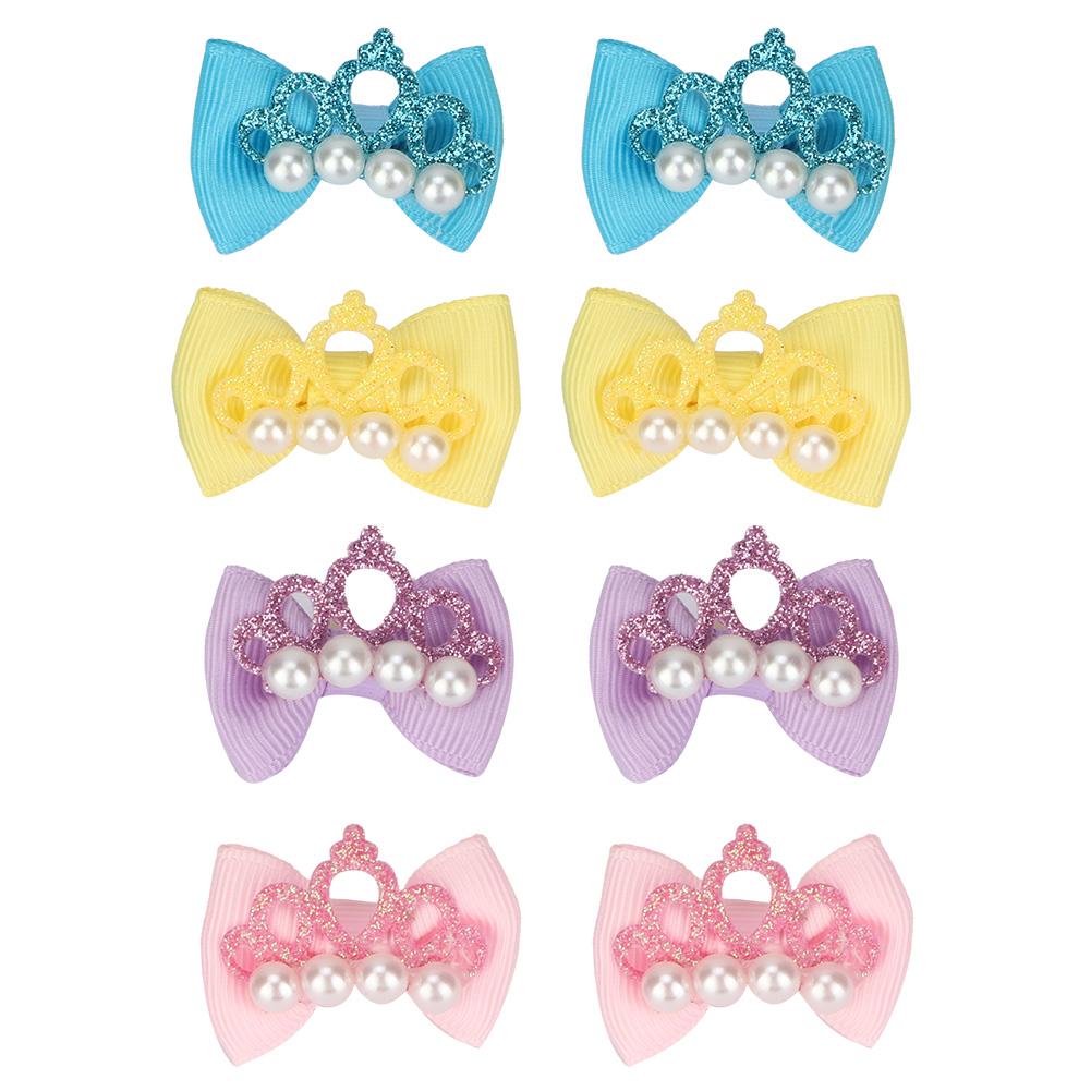 20pcs Dog Pet Puppy Crown Hair Bows Rubber Bands Grooming Accessories