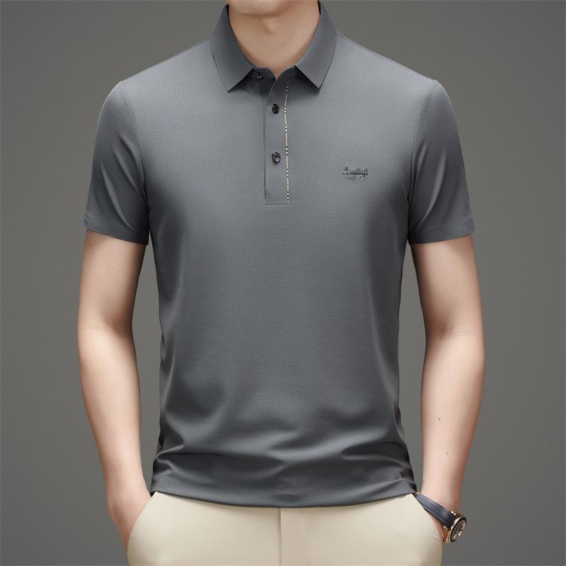 Рубашка ПОЛО из бесшовного шелка без железа — фото 3