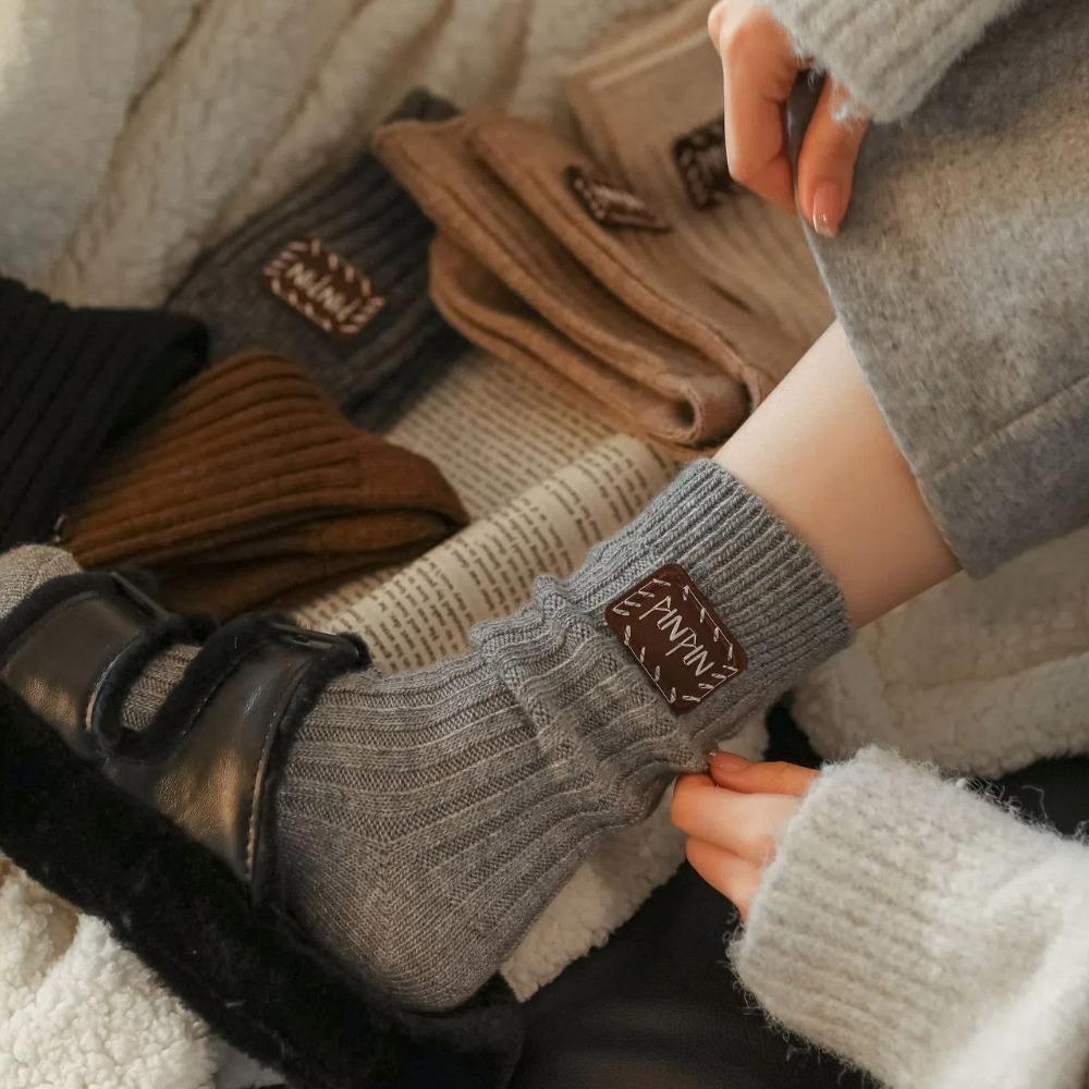 Keep Warm Snow Boot Socks Middle Tube Knitted Socks Fashion Mid-Tube Socks