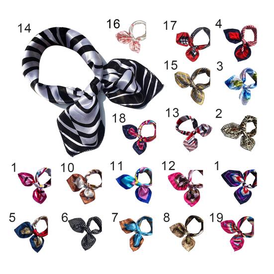 Faux Silk Square Satin Soft Kerchief Stewardess Scarf Bandana Neckerchief