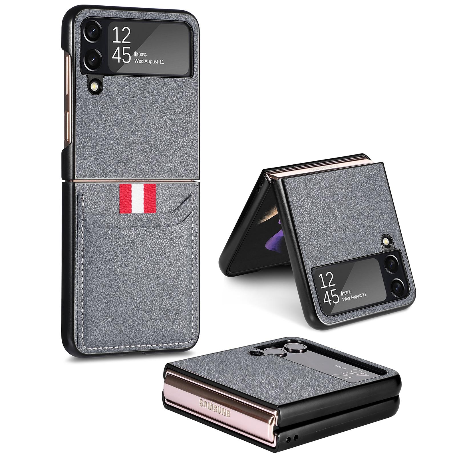 

Zflip3 Ударопрочный кожаный кожаный подогнанный чехол для Samsung Galaxy Z Flip4 Flip 4 5G Flip3 Flip 3 Складной дизайн Крышка слота для карт